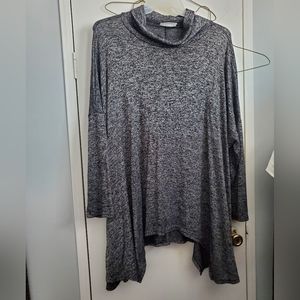 Mock neck boutique tunic high/low